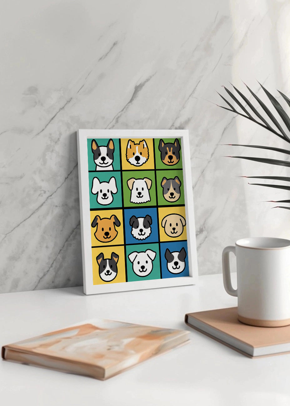 Cuadro 12 perros dibujos
