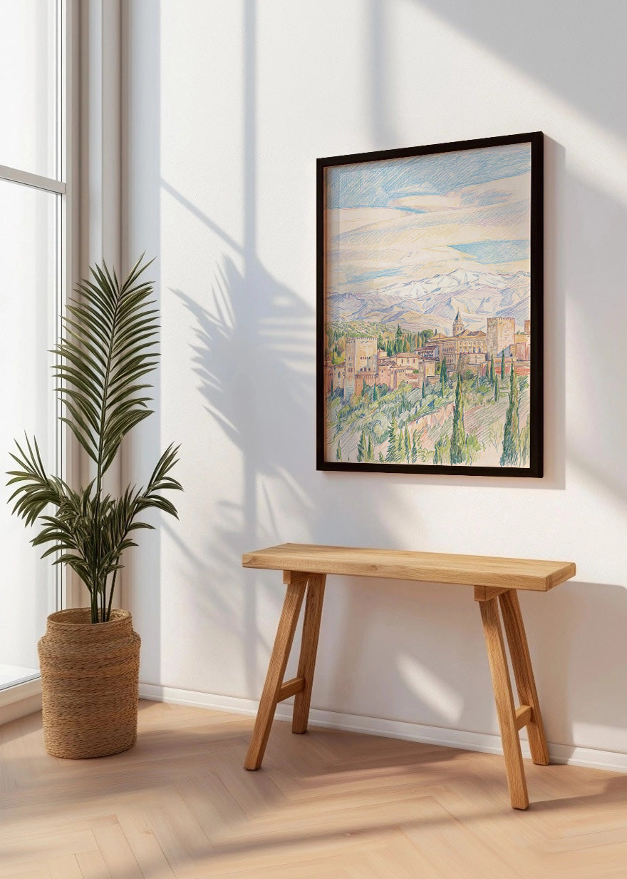 Cuadro Alhambra de Granada efecto dibujo
