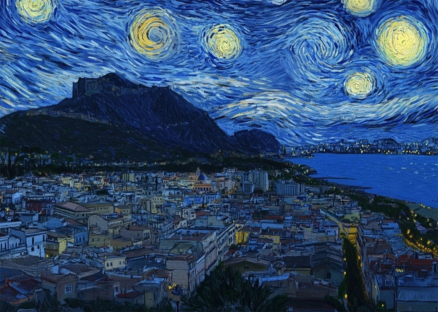 Cuadro Alicante al estilo Van Gogh