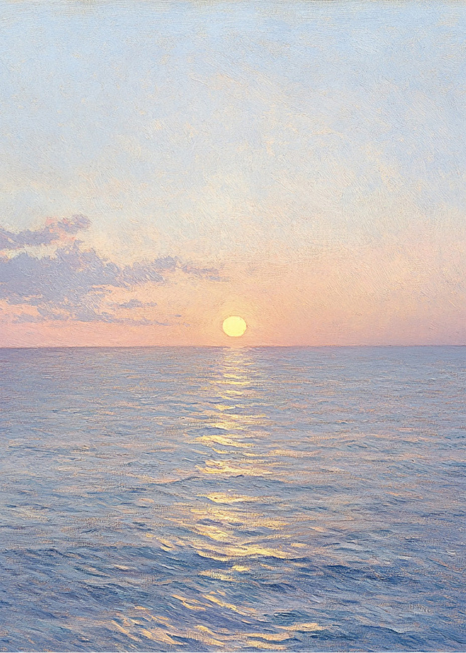 Cuadro Atardecer en pastel estilo Monet