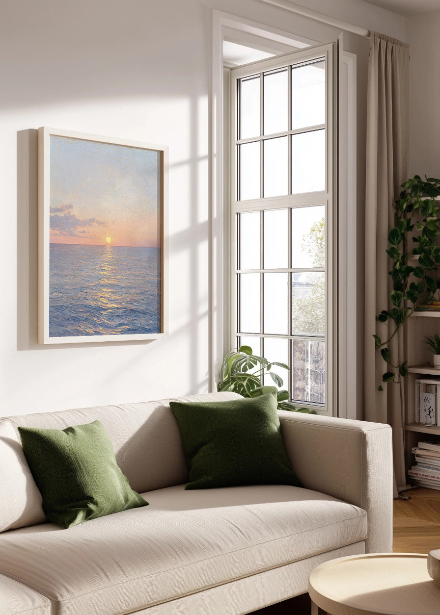 Cuadro Atardecer en pastel estilo Monet