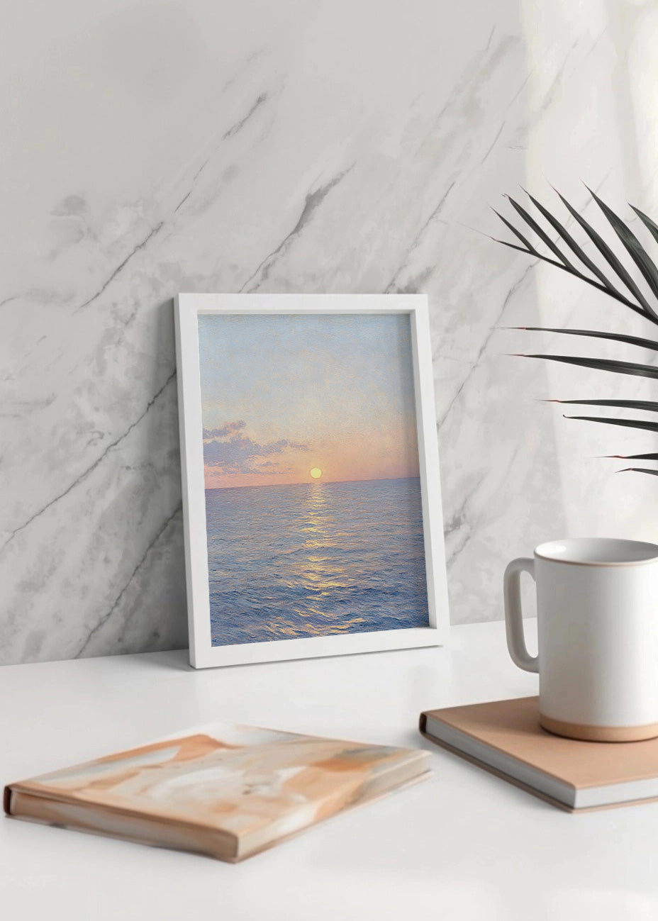 Cuadro Atardecer en pastel estilo Monet