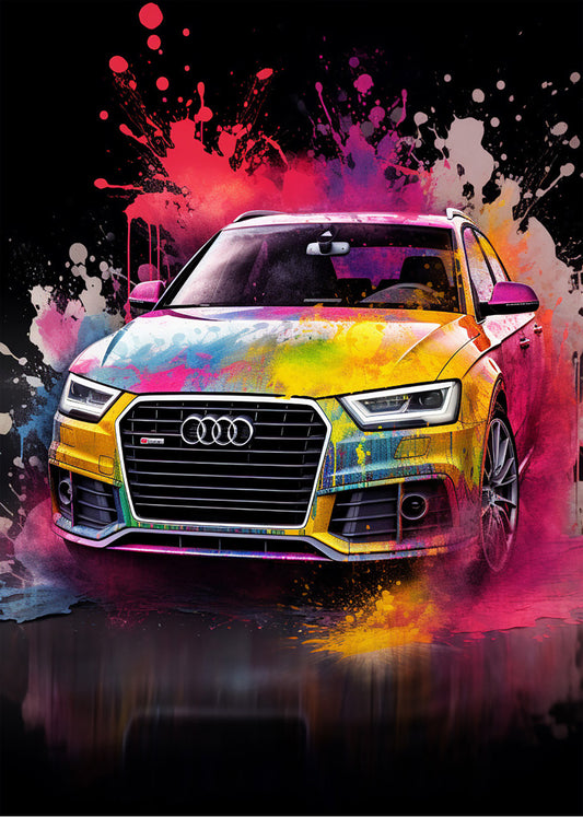 Cuadro Audi con explosión de color
