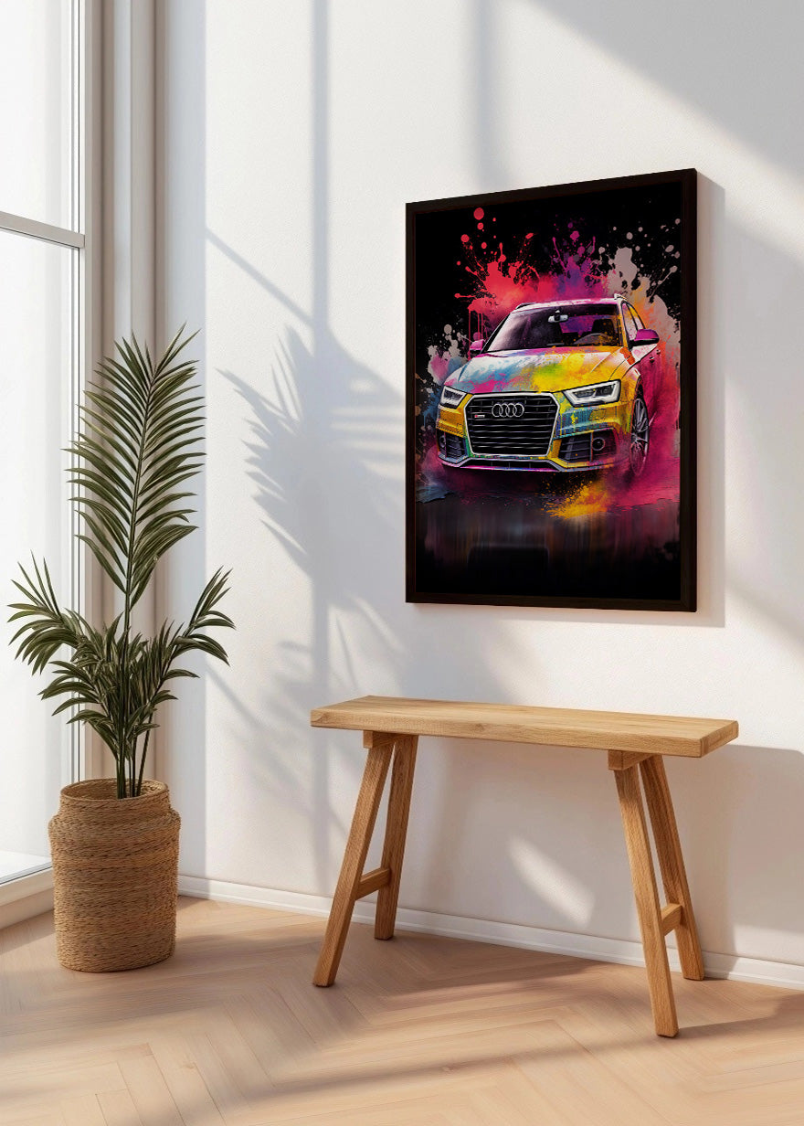 Cuadro Audi con explosión de color