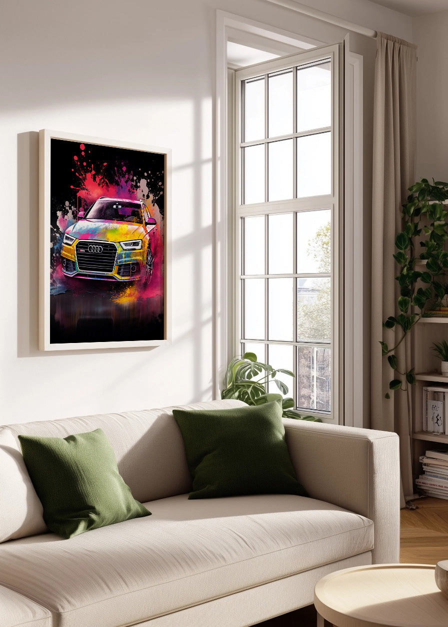 Cuadro Audi con explosión de color