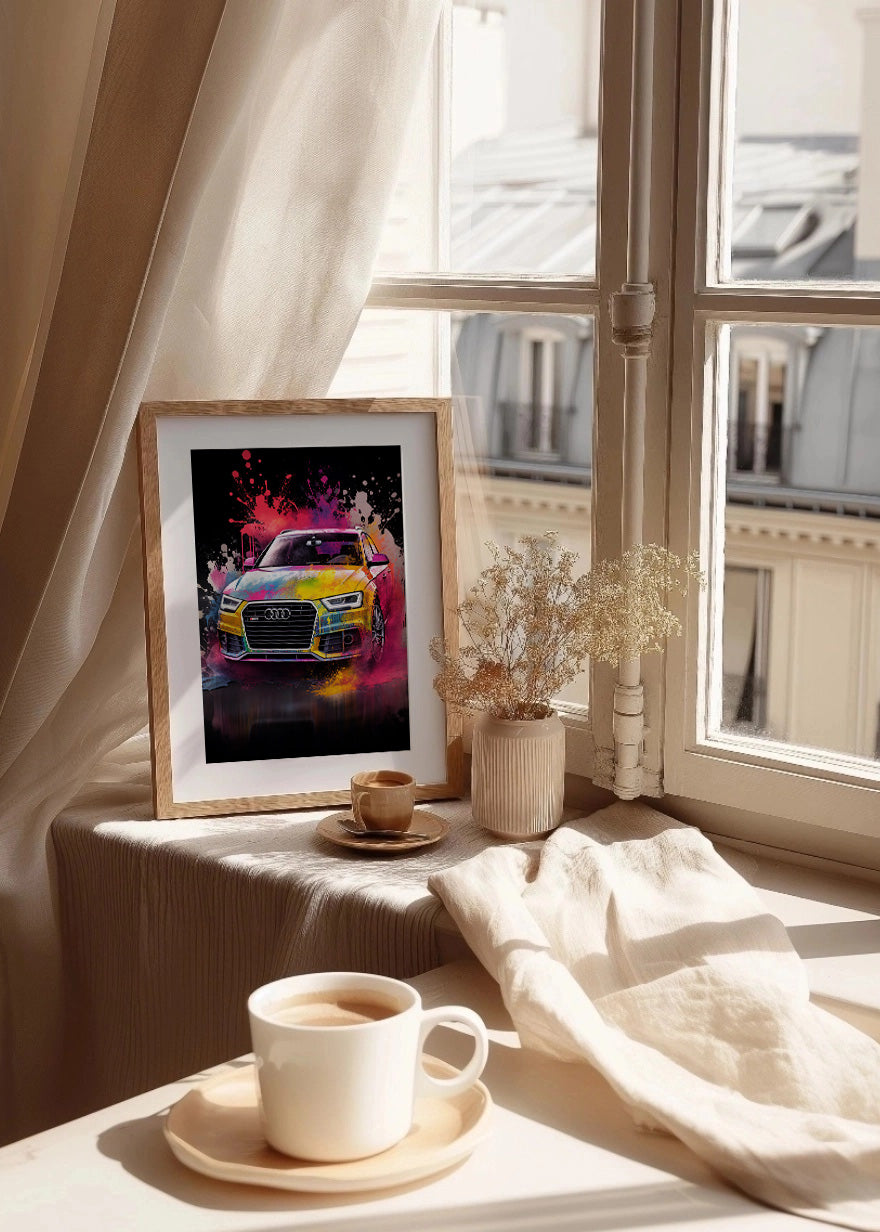 Cuadro Audi con explosión de color