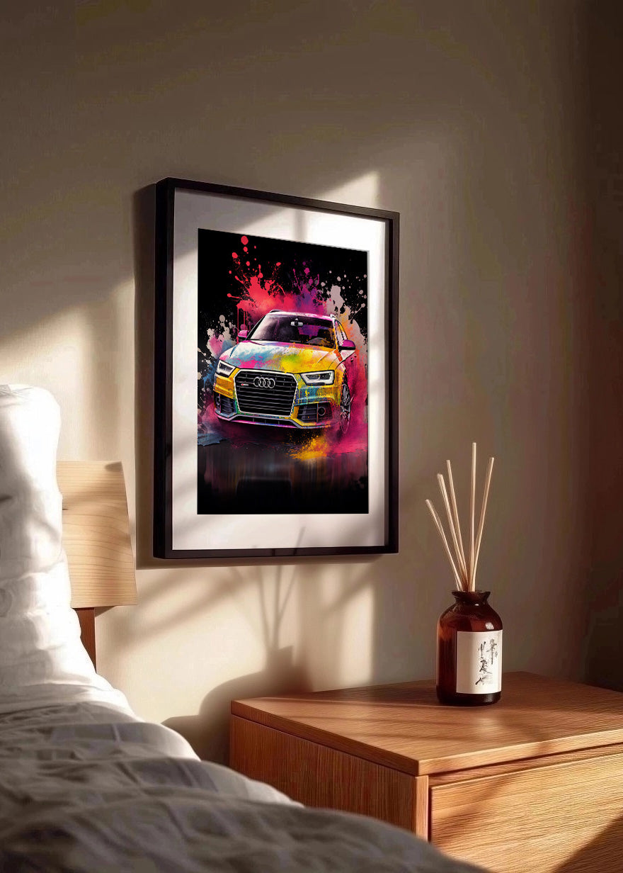 Cuadro Audi con explosión de color