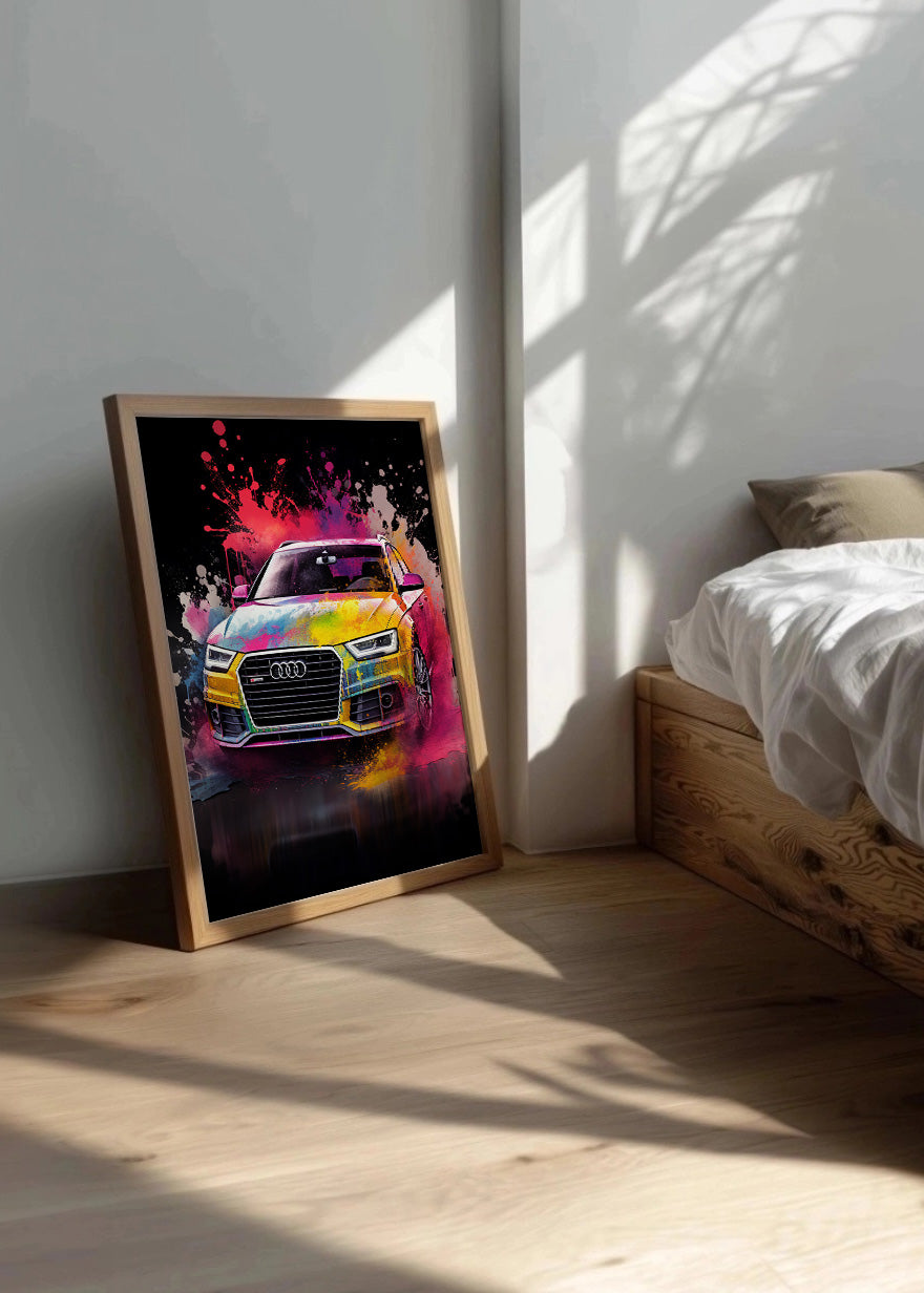 Cuadro Audi con explosión de color