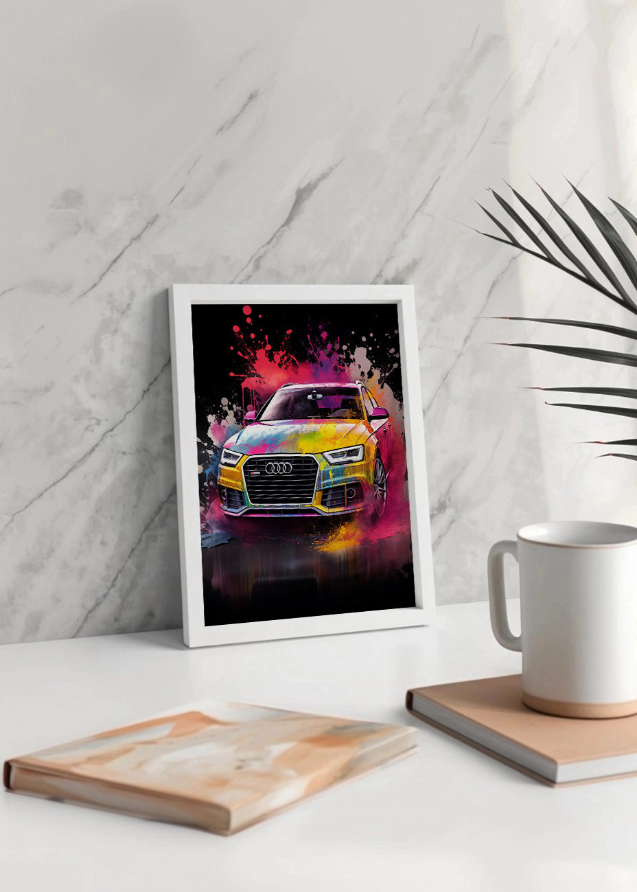 Cuadro Audi con explosión de color