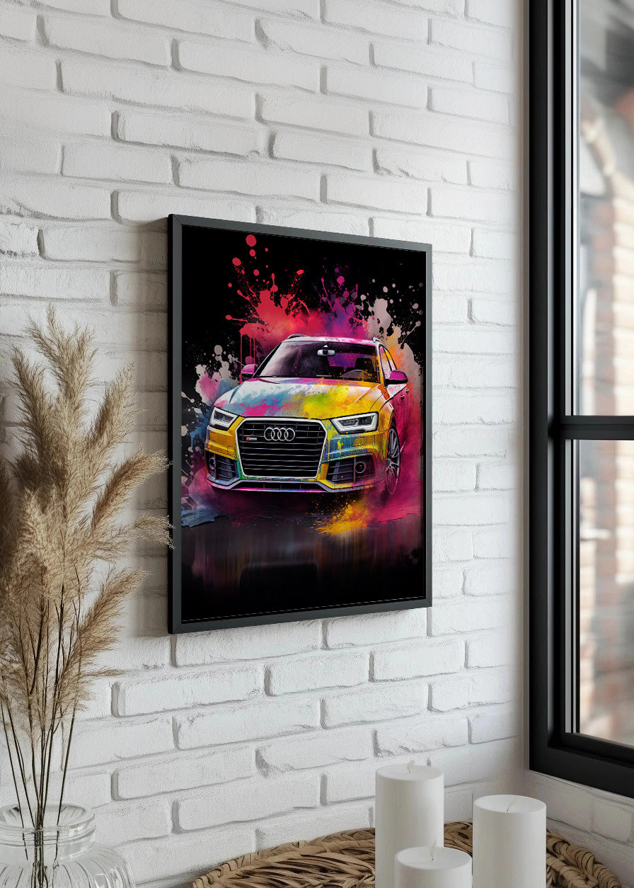 Cuadro Audi con explosión de color