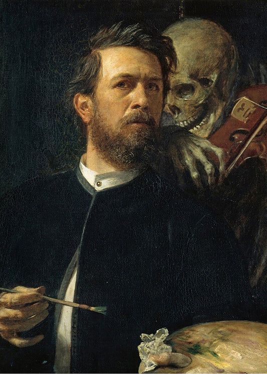 Cuadro Autorretrato con la muerte tocando el violín (Arnold Boecklin)