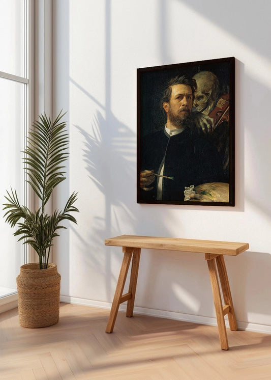 Cuadro Autorretrato con la muerte tocando el violín (Arnold Boecklin)