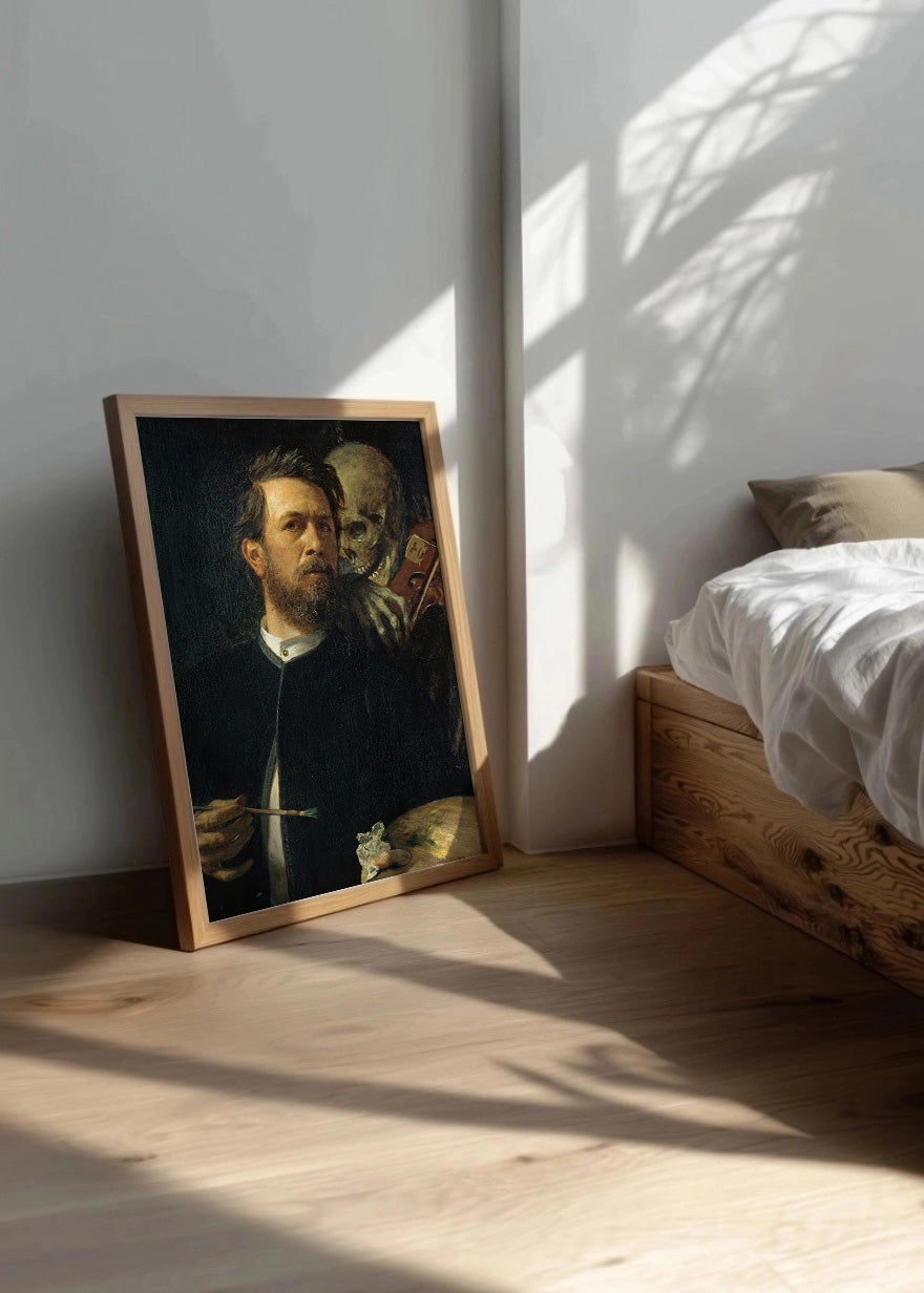 Cuadro Autorretrato con la muerte tocando el violín (Arnold Boecklin)