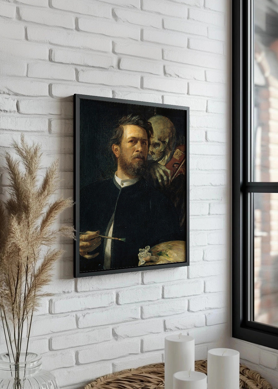 Cuadro Autorretrato con la muerte tocando el violín (Arnold Boecklin)