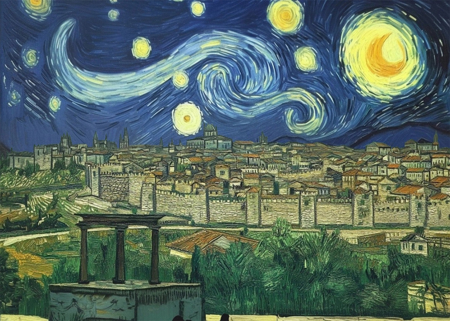 Cuadro Ávila al estilo Van Gogh