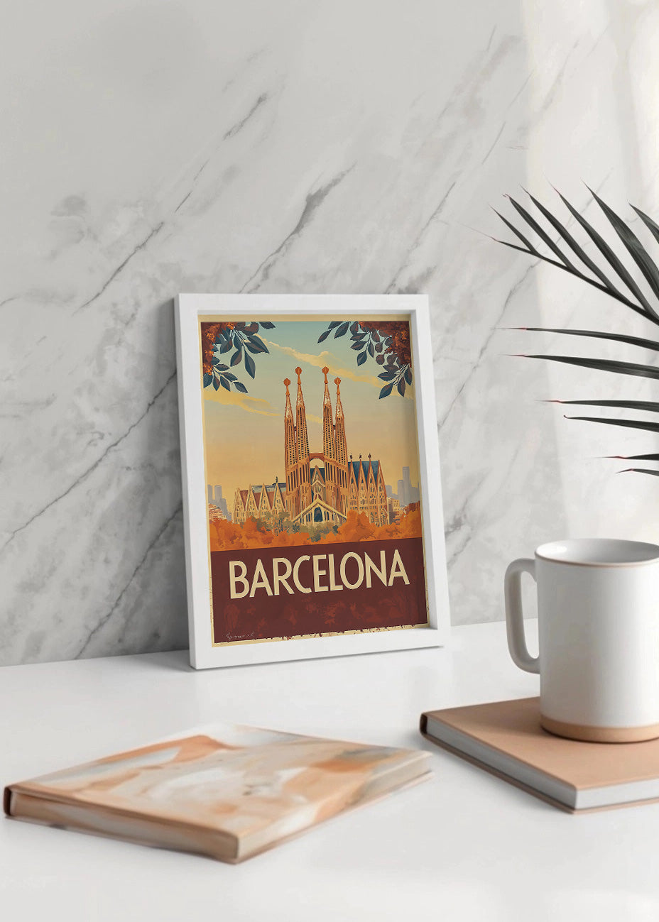 Cuadro Barcelona poster vintage as