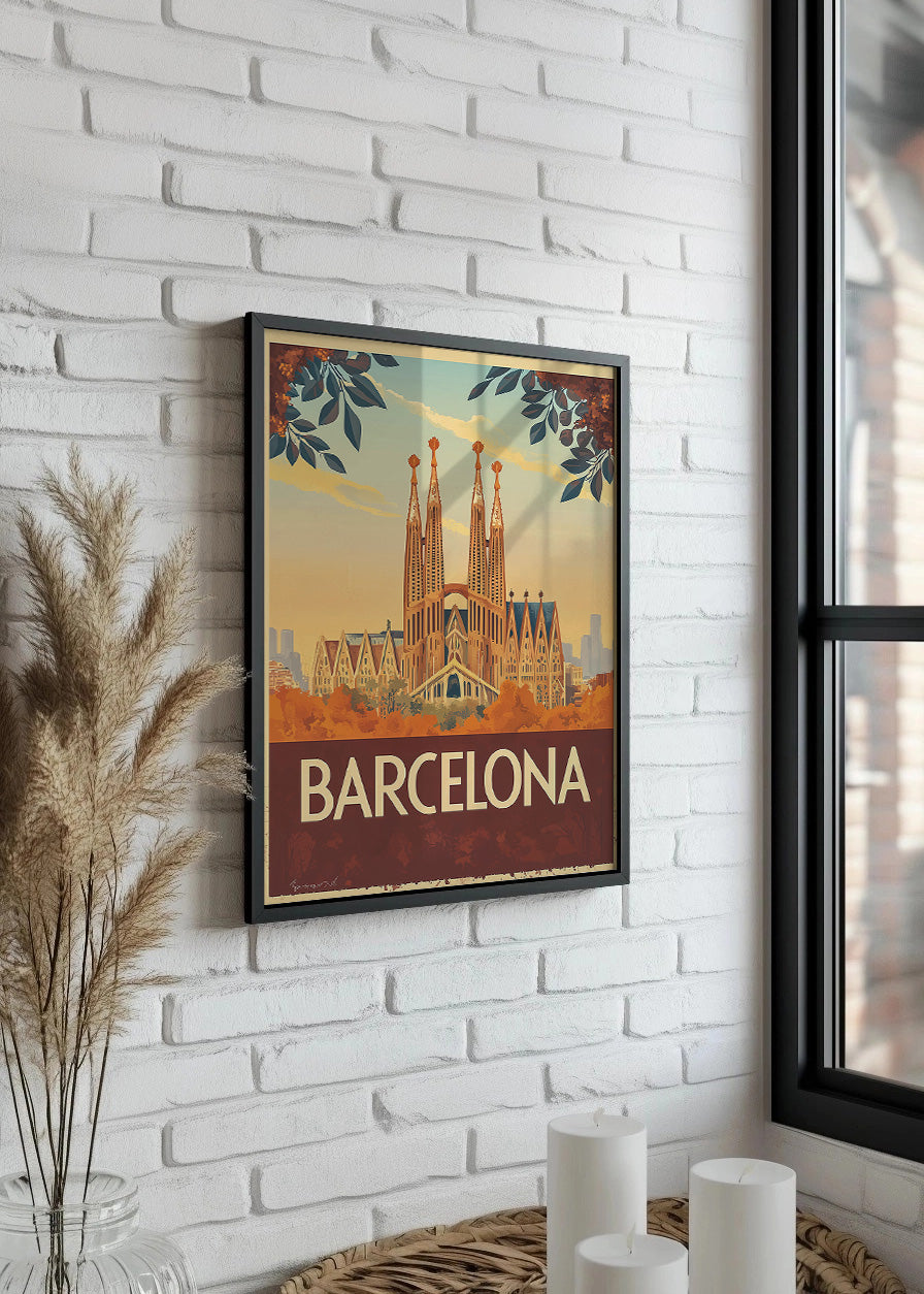 Cuadro Barcelona poster vintage as
