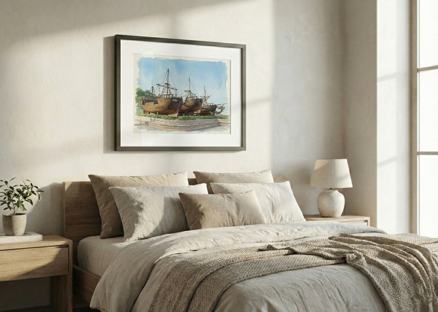 Cuadro Barcos de La Magdalena - Acuarela