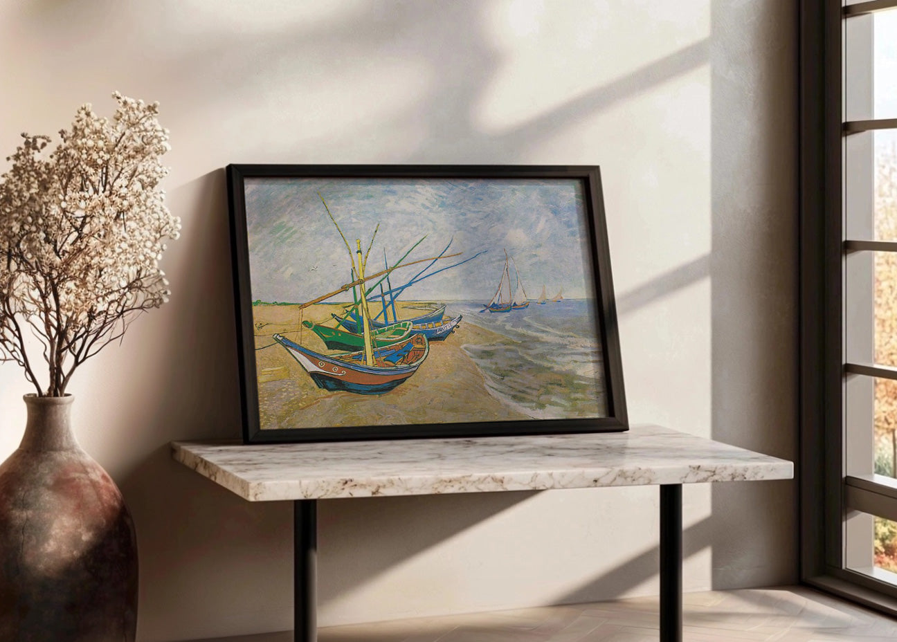 Cuadro Barcos de pesca en la playa de Saintes Maries (Van Gogh)