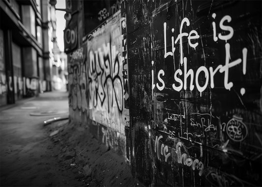 Cuadro Barrio en blanco y negro con graffitis