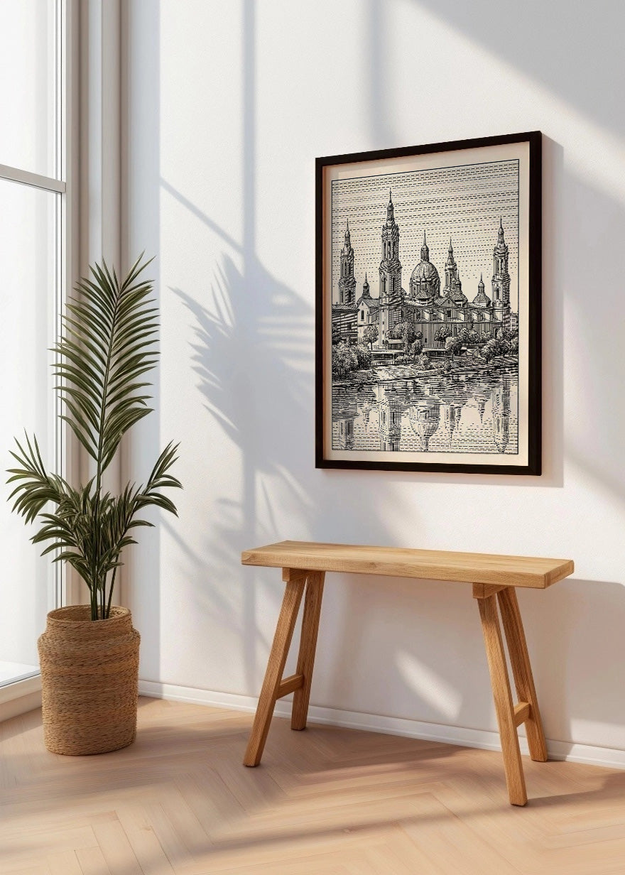 Cuadro Basílica de Nuestra Señora del Pilar Zaragoza - Minimalista