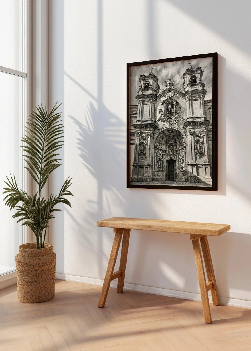 Cuadro Basílica de Santa María de Donostia estilo lápiz