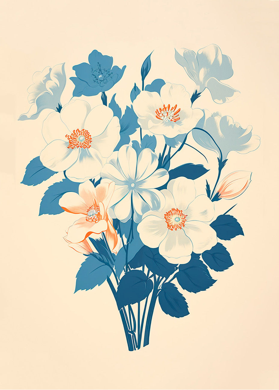 Cuadro Blue bouquet