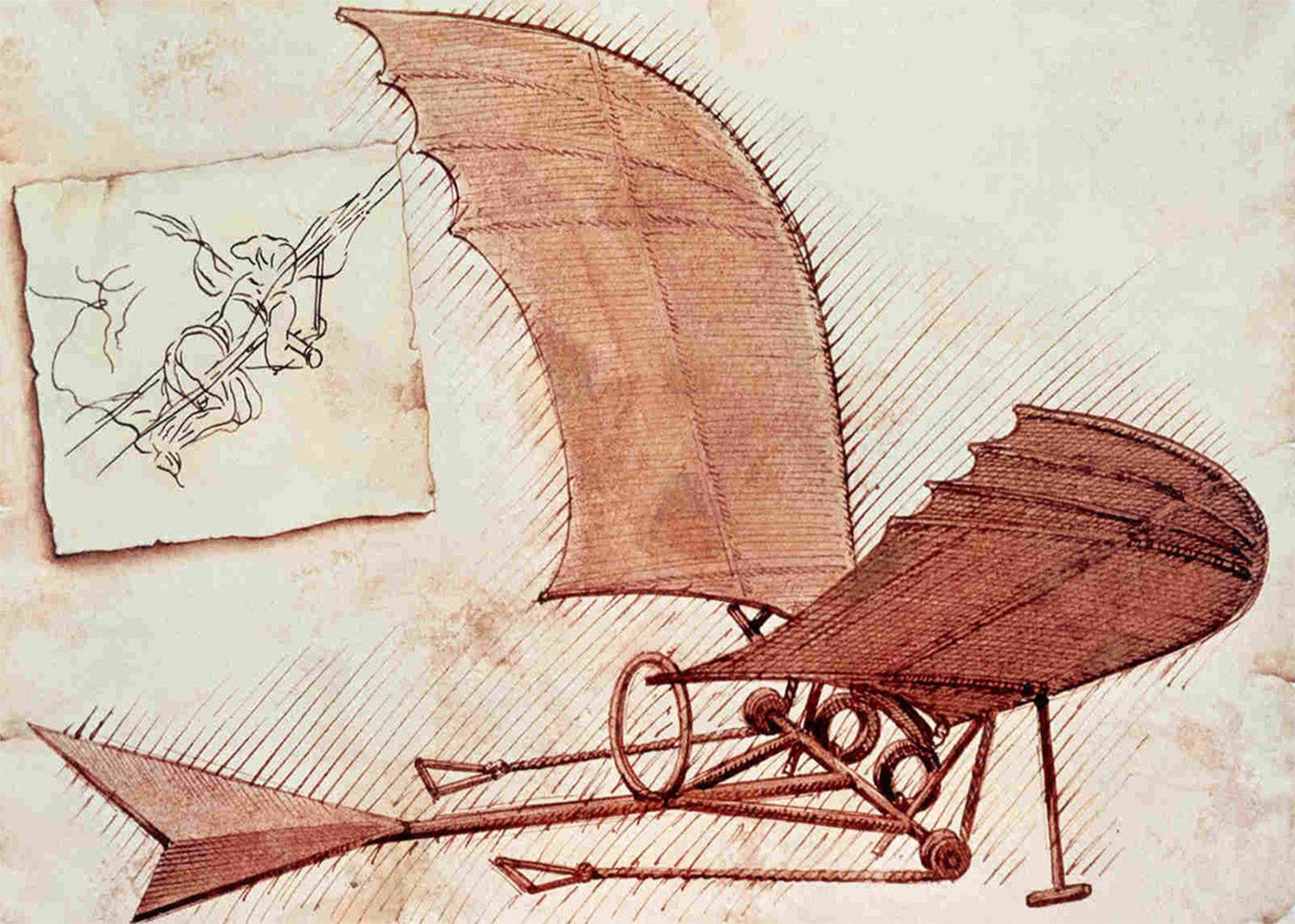 Cuadro Boceto de Máquina voladora (Leonardo Da Vinci)