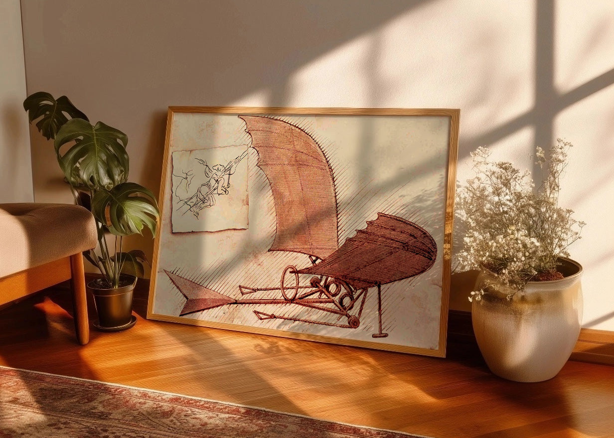 Cuadro Boceto de Máquina voladora (Leonardo Da Vinci)