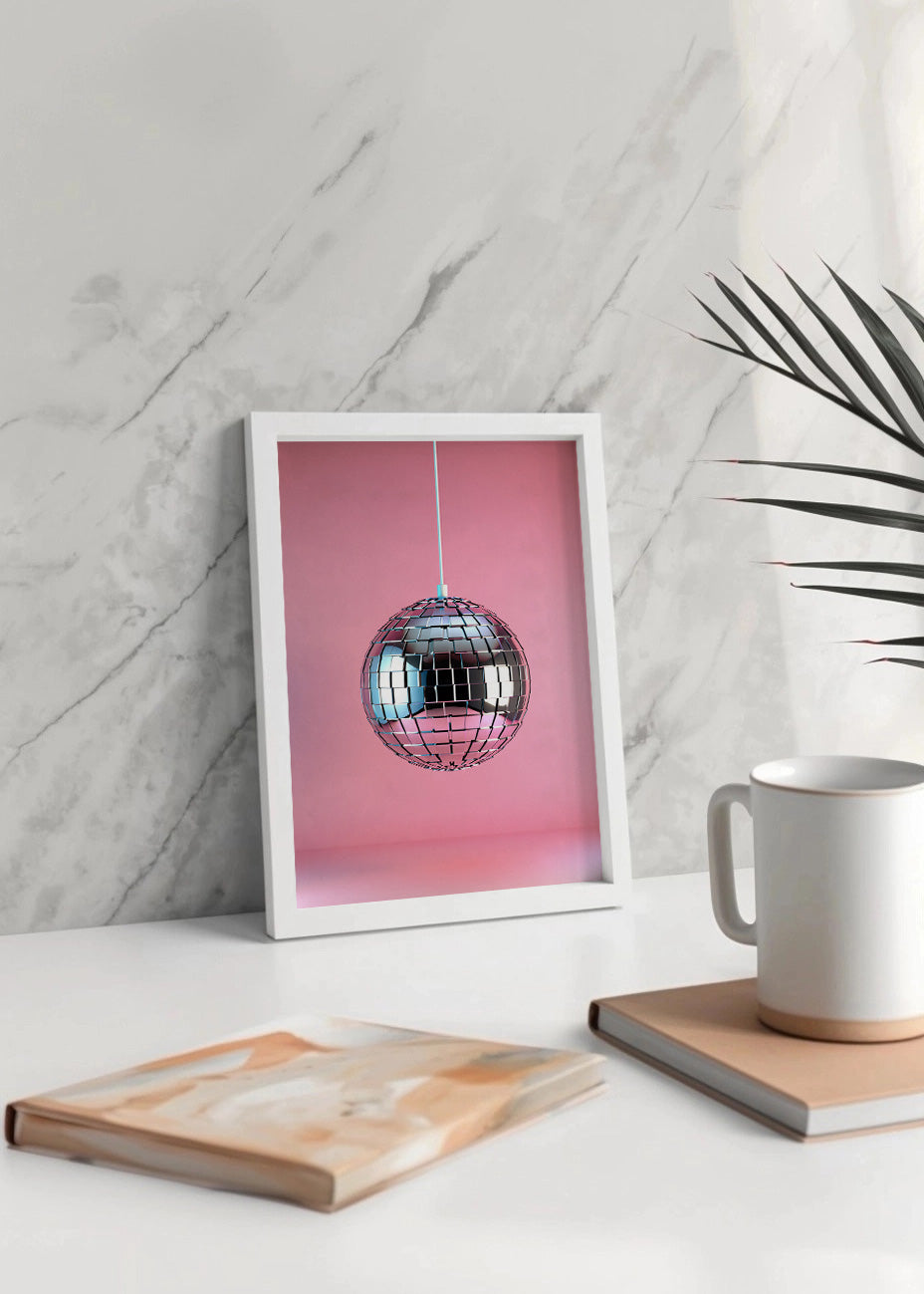 Cuadro Bola de discoteca rosa