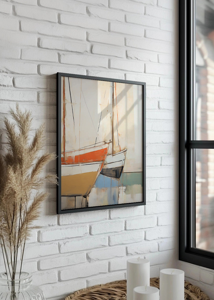 Cuadro Botes en el muelle