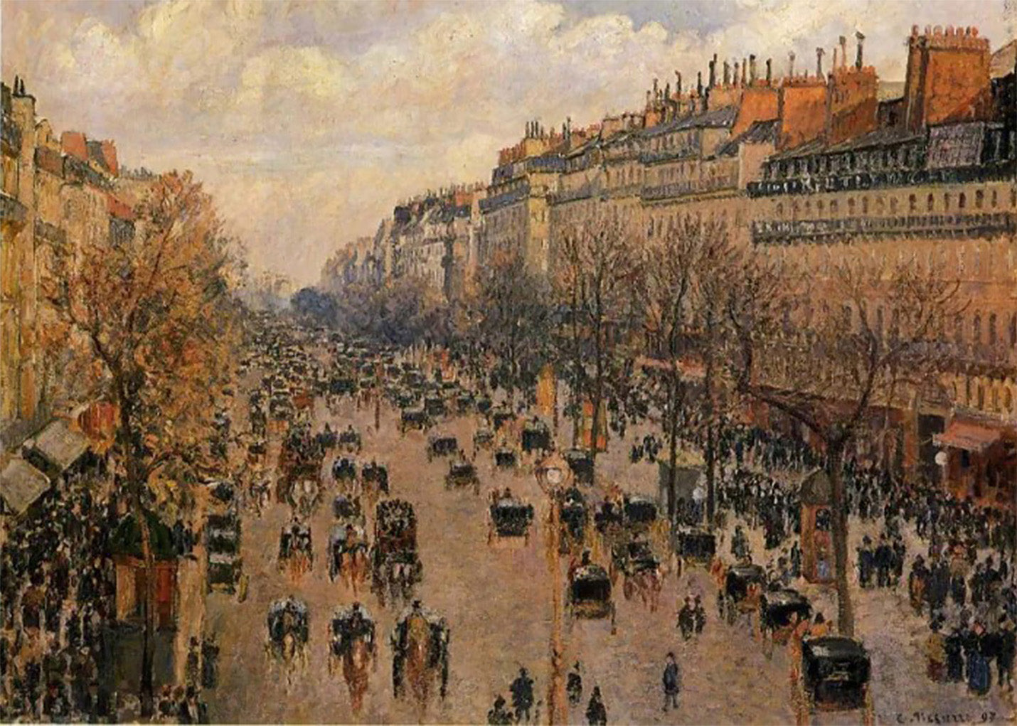 Cuadro Boulevard Montmartre, sol de la tarde (Pissarro)
