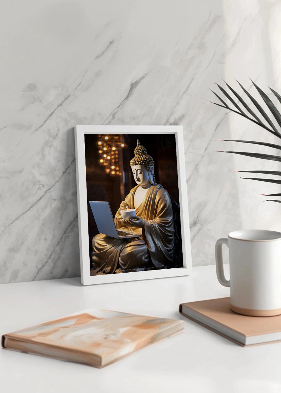 Cuadro Buda, cafecito y networking