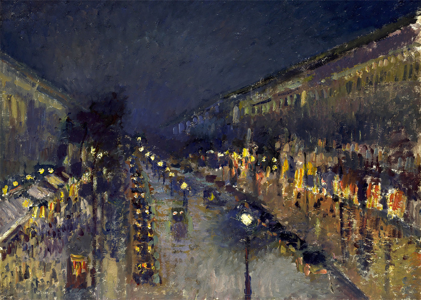 Cuadro Bulevar Montmartre, Efecto nocturno (Pissarro)
