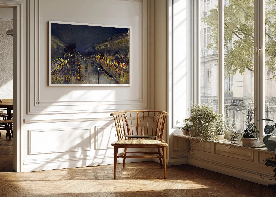 Cuadro Bulevar Montmartre, Efecto nocturno (Pissarro)