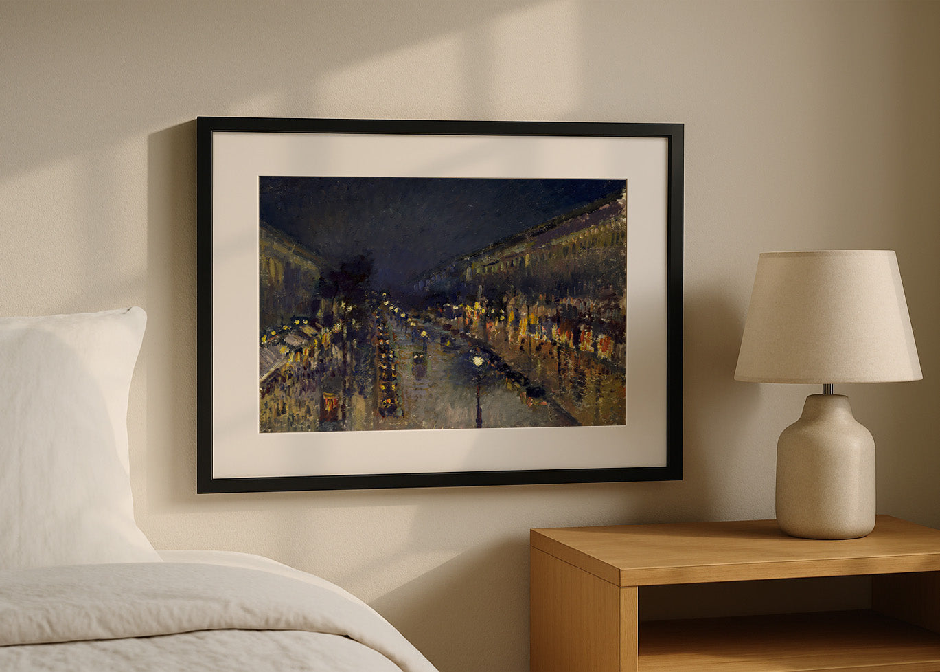 Cuadro Bulevar Montmartre, Efecto nocturno (Pissarro)