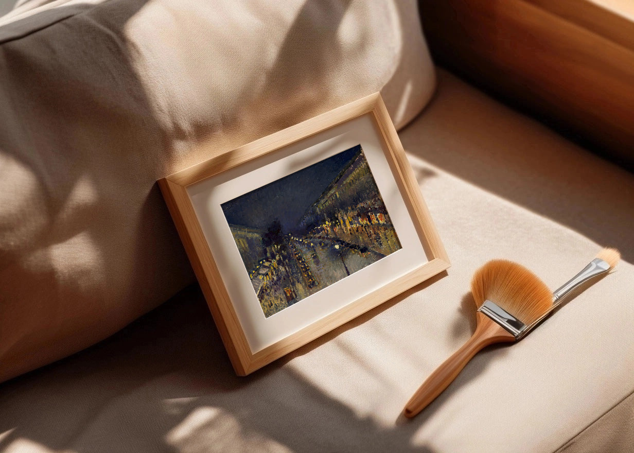 Cuadro Bulevar Montmartre, Efecto nocturno (Pissarro)
