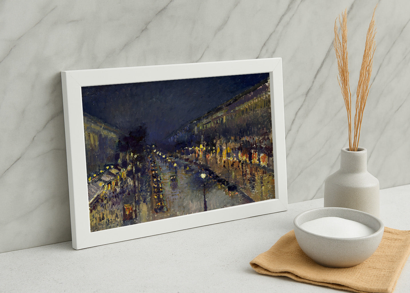Cuadro Bulevar Montmartre, Efecto nocturno (Pissarro)