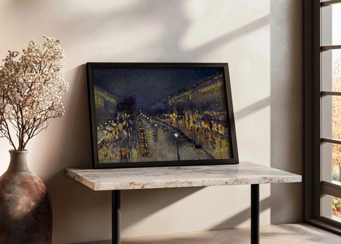 Cuadro Bulevar Montmartre, Efecto nocturno (Pissarro)