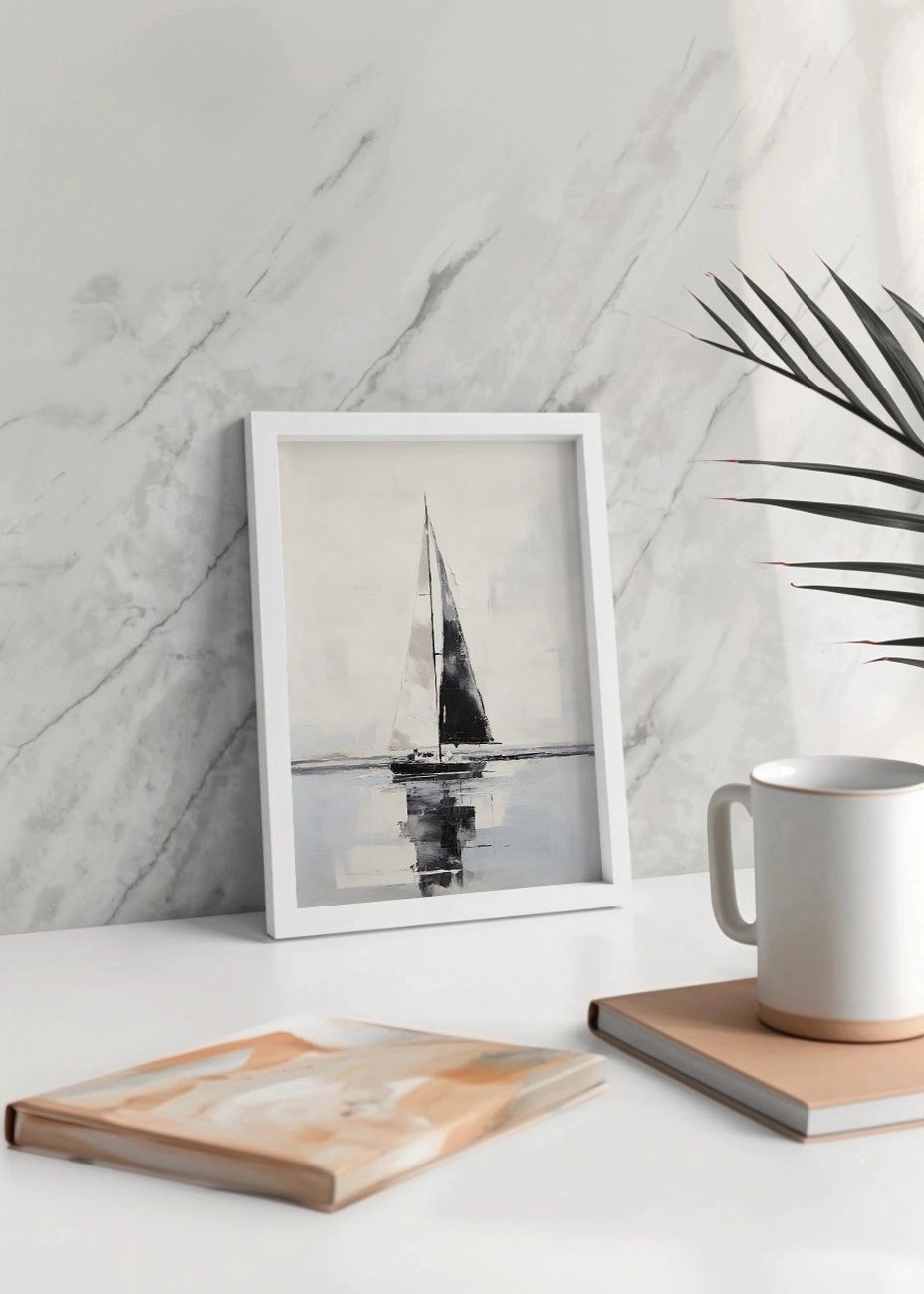 Cuadro ByW minimalist boat