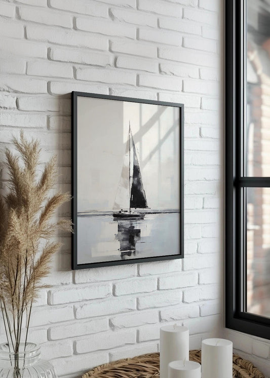 Cuadro ByW minimalist boat