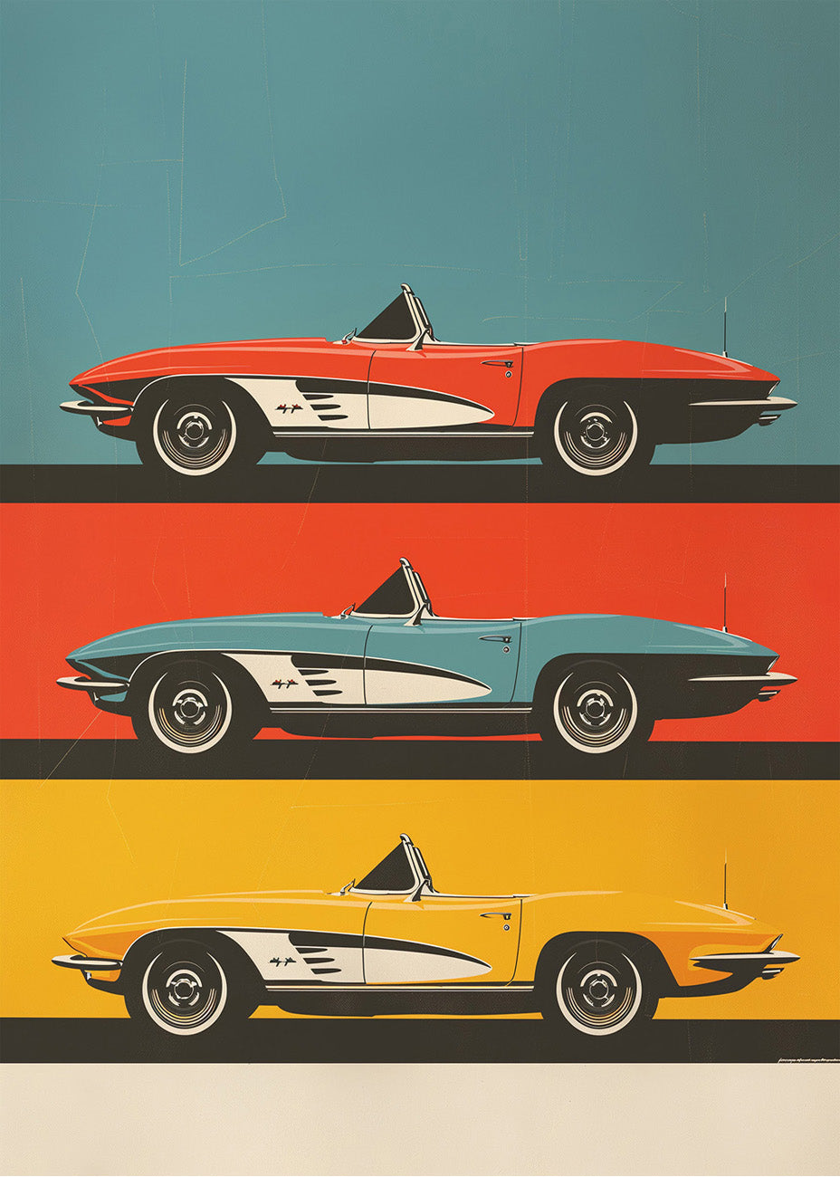 Cuadro ​Cadillacs de colores