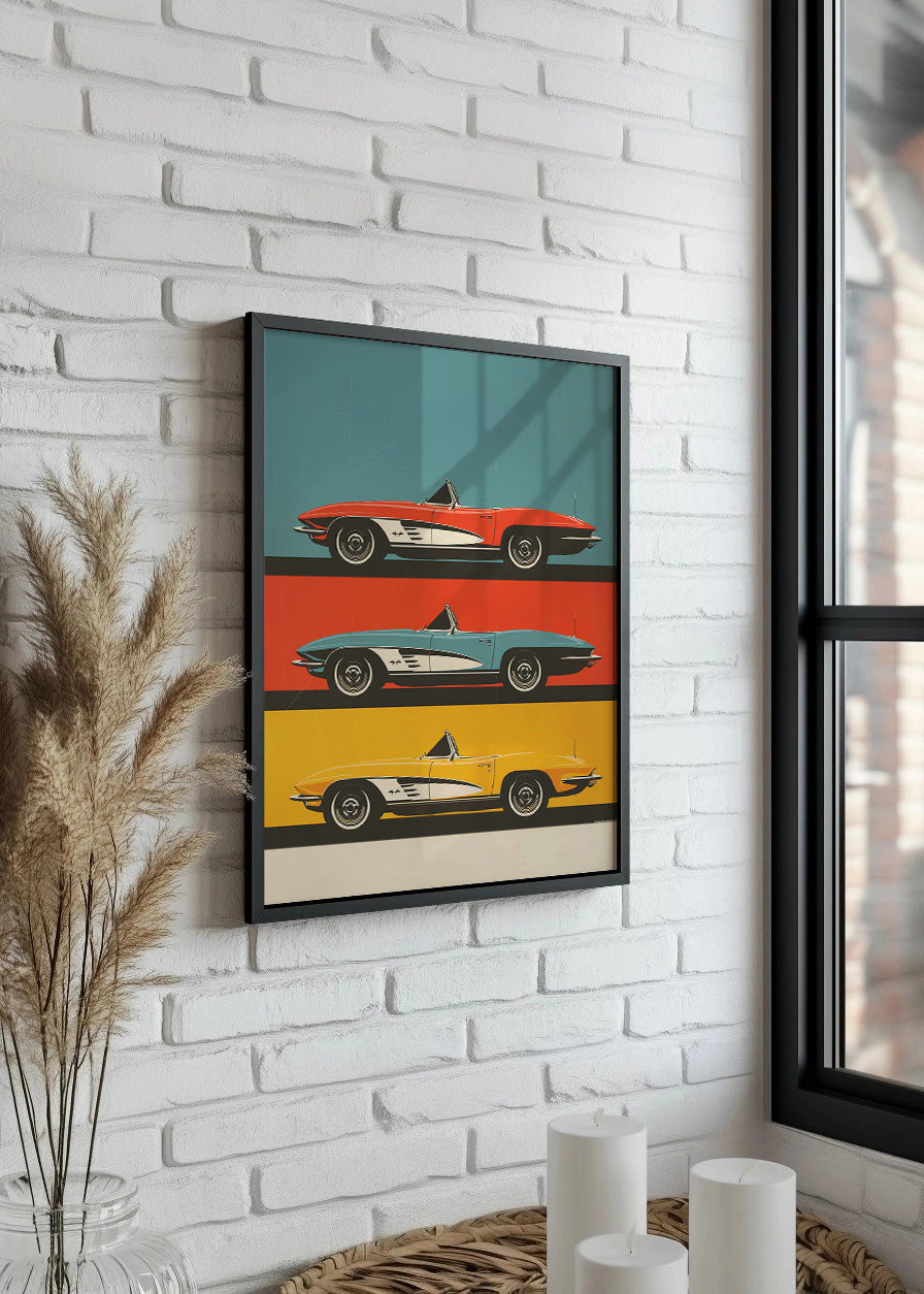 Cuadro ​Cadillacs de colores