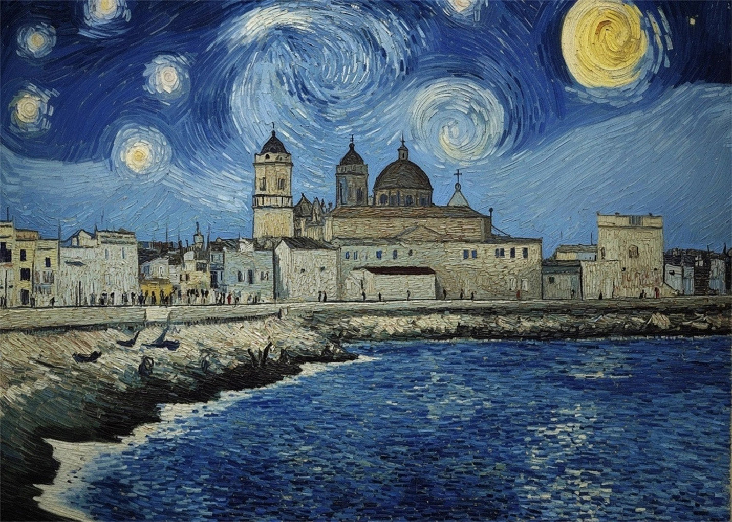 Cuadro Cádiz con catedral - Van Gogh