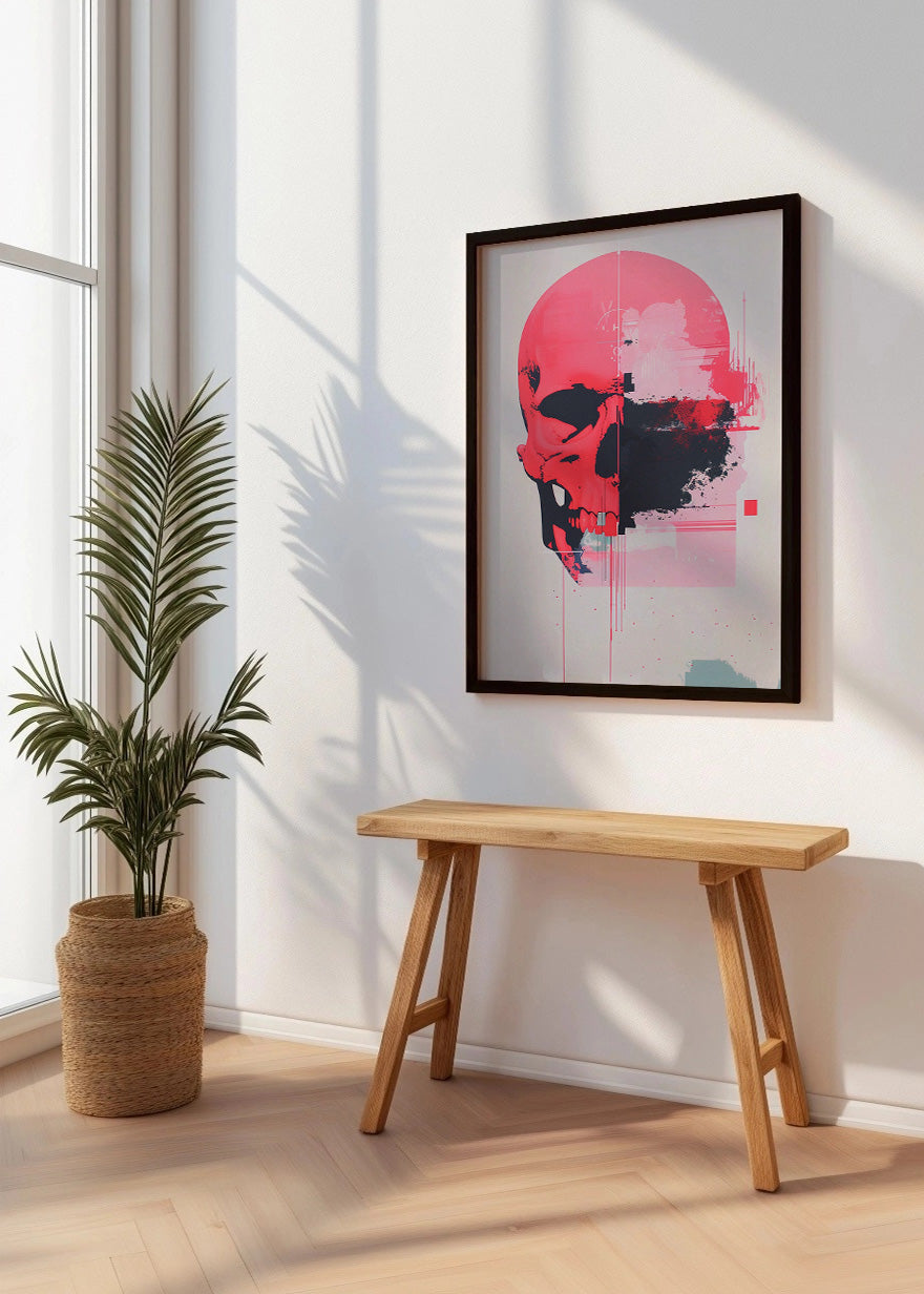 Cuadro Calavera rosa