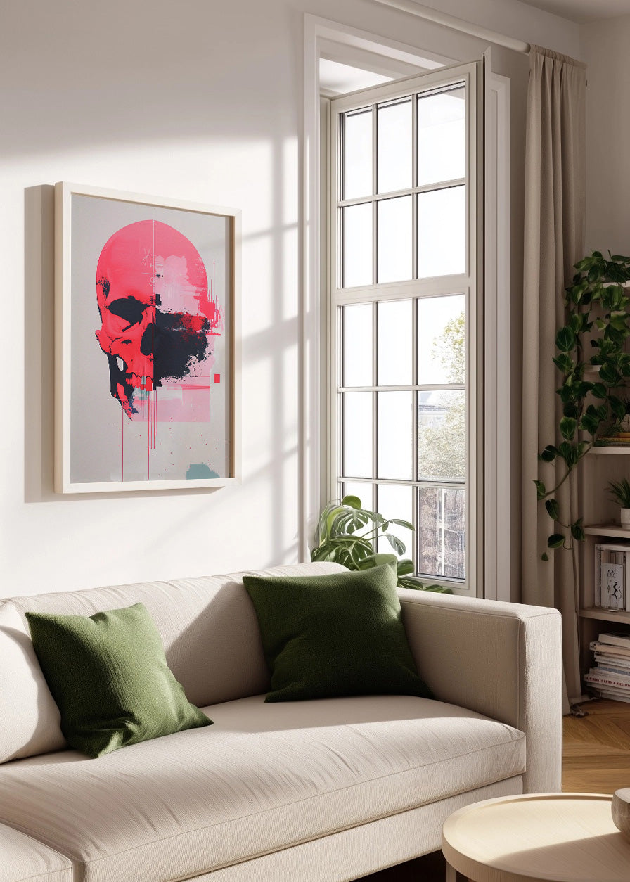 Cuadro Calavera rosa