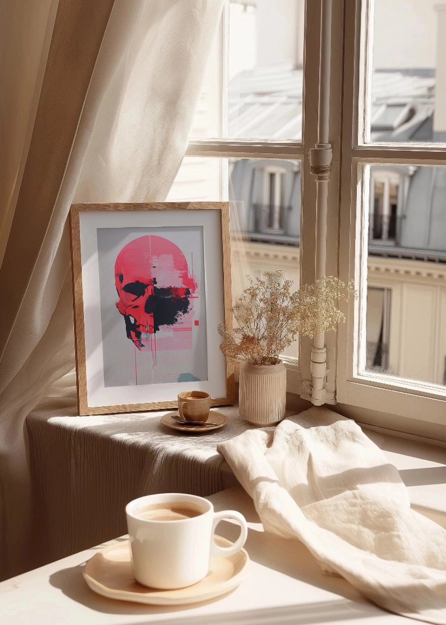 Cuadro Calavera rosa