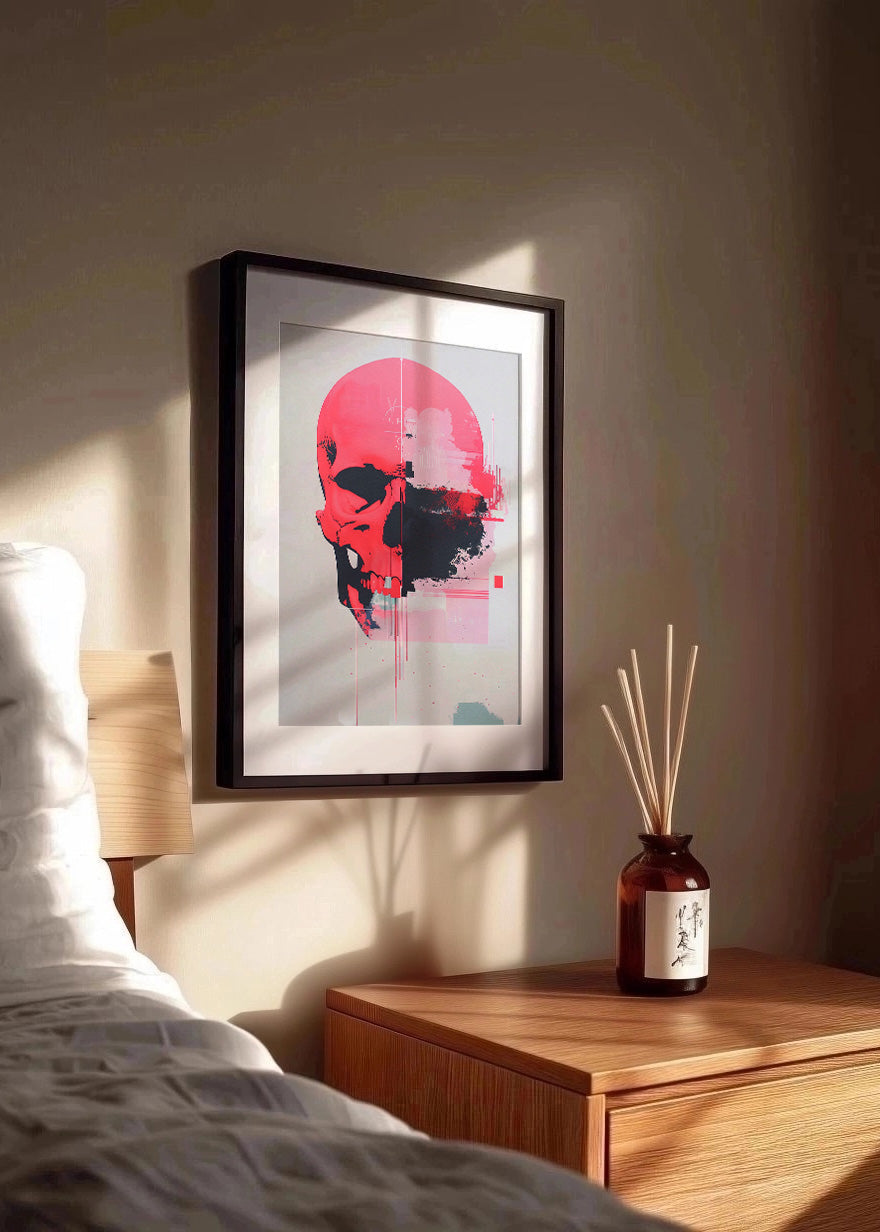 Cuadro Calavera rosa