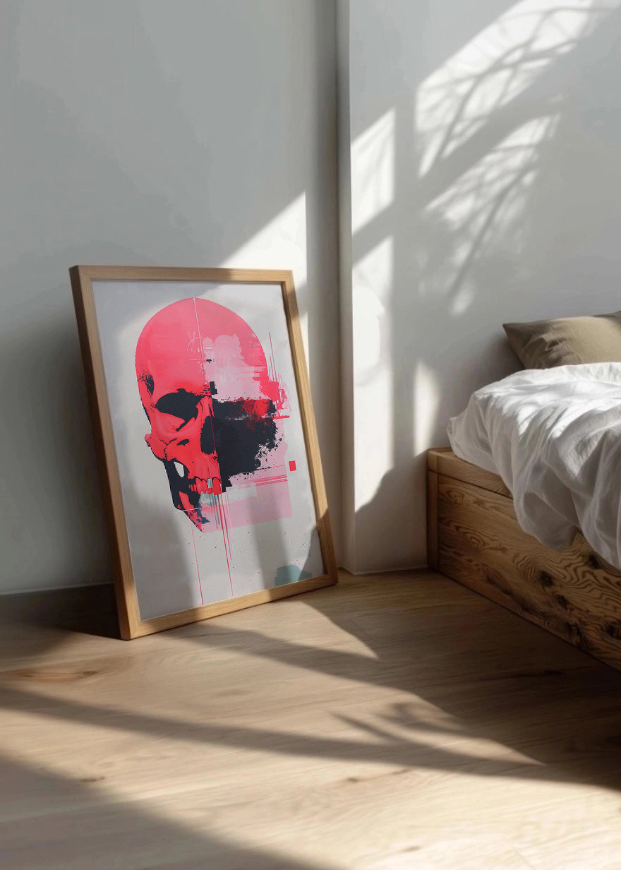 Cuadro Calavera rosa