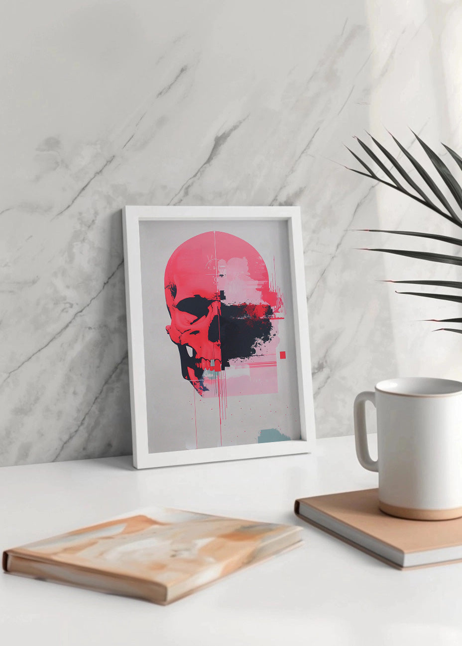 Cuadro Calavera rosa